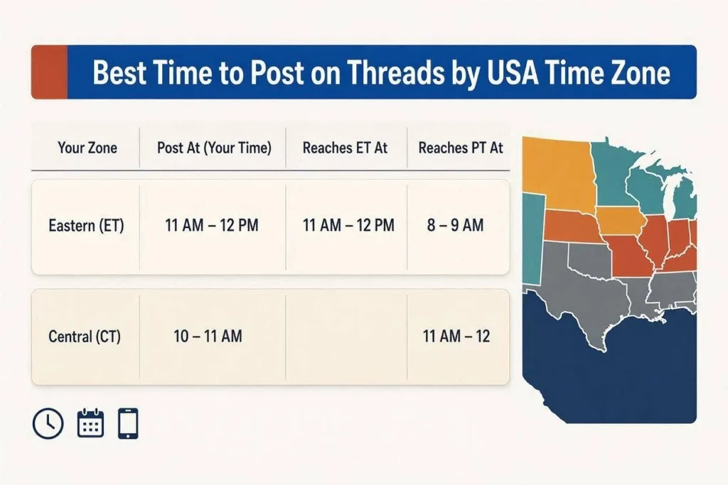 Best Time to Post on Threads by USA Time Zone