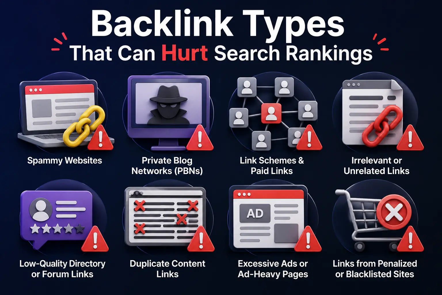 Backlink Types That Can Hurt Search Rankings